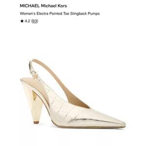 MICHAEL Michael Kors Electra Shoes Womens Size 6.5M Gold Slingback Pointed Heels